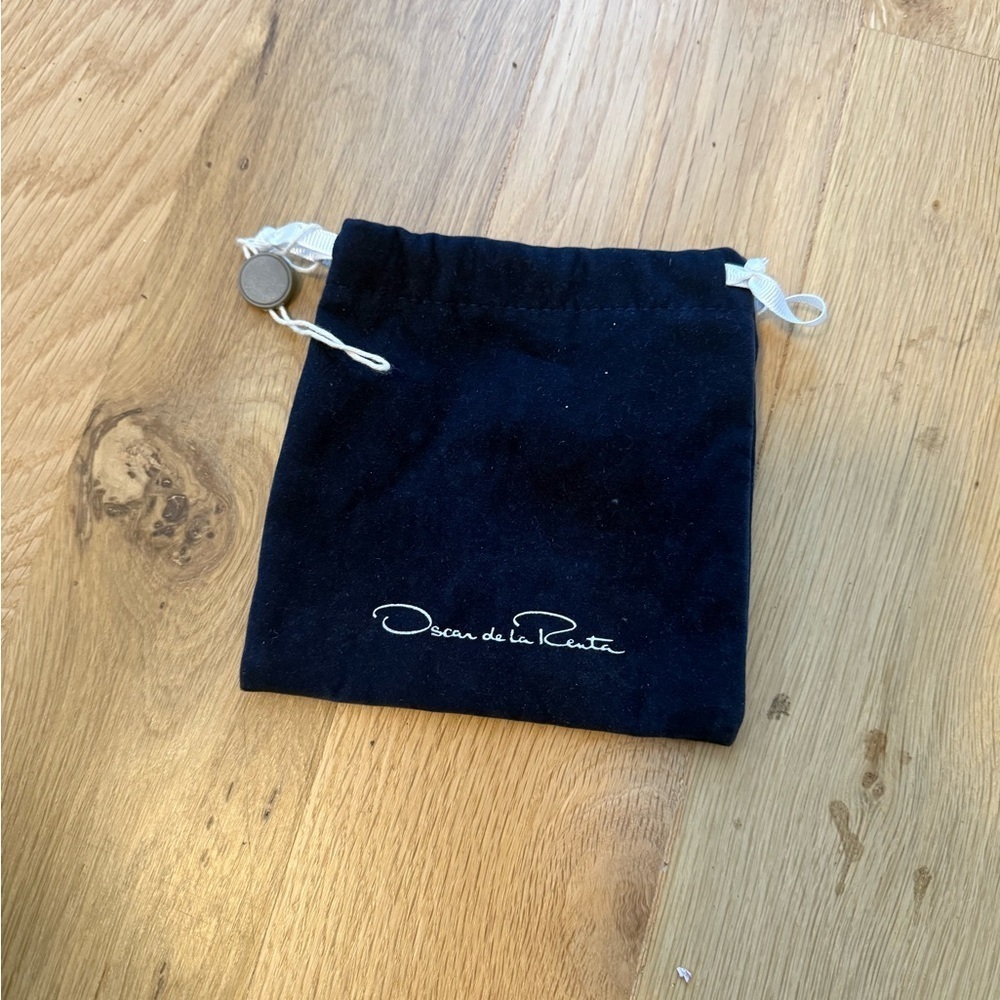 Oscar de la Renta Velvet Storage Pouch Midnight Blue